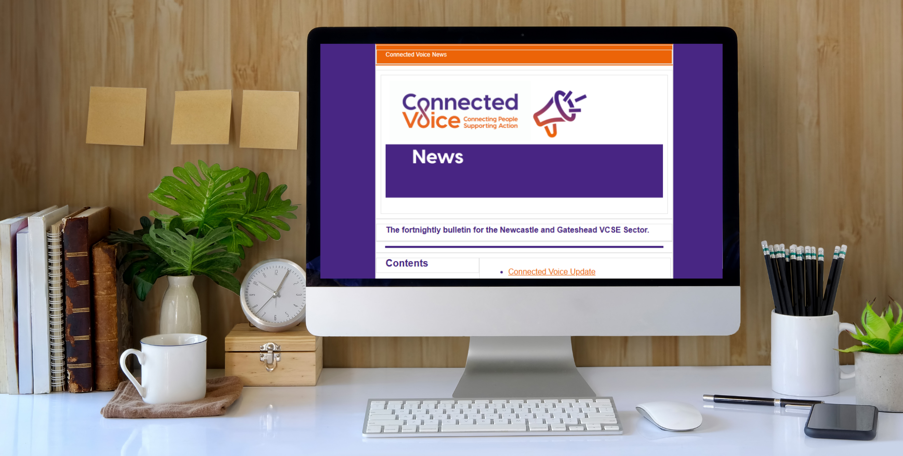 A mock up of CV News on a Computer