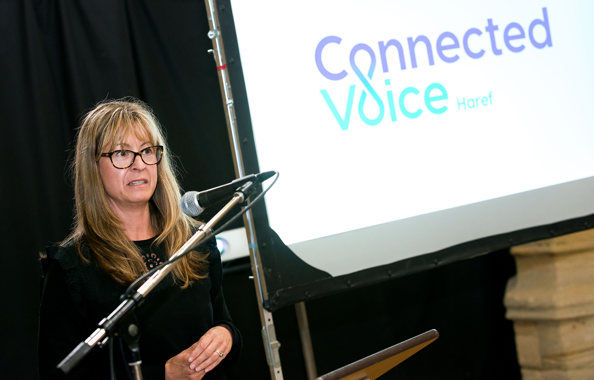 Vicki Harris speaking at an event