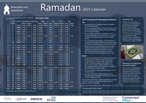 Newcastle and Gateshead Ramadan Calendar 2025 A thumbnail of this year's Ramadan Calendar for Newcastle and Gateshead
