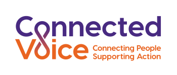 A graphic showing the Connected Voice logo