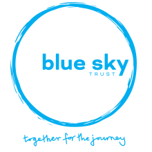 The logo for Blue Sky Trust, featuring the tagline 'together for the journey'