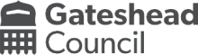 A picture of the Gateshead Council logo - black/grey text on a white background